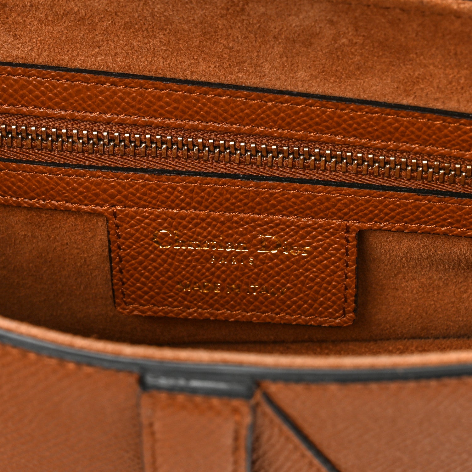 Christian Dior Grained Calfskin Saddle Bag With Strap Camello 6 of 9