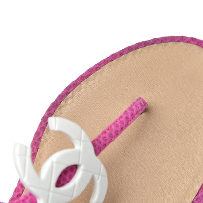 Chanel Mesh CC Thong Sandals 41 Fuchsia 10 of 13