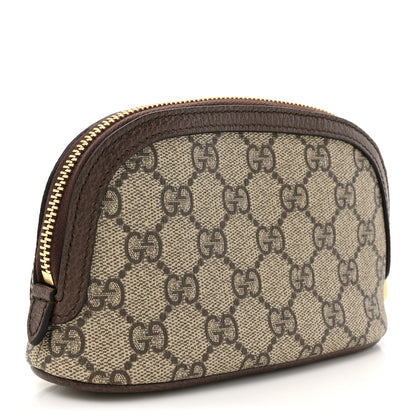 Gucci GG Supreme Monogram Textured Calfskin Web Medium Ophidia Cosmetic Case Beige Ebony New Acero 3 of 7