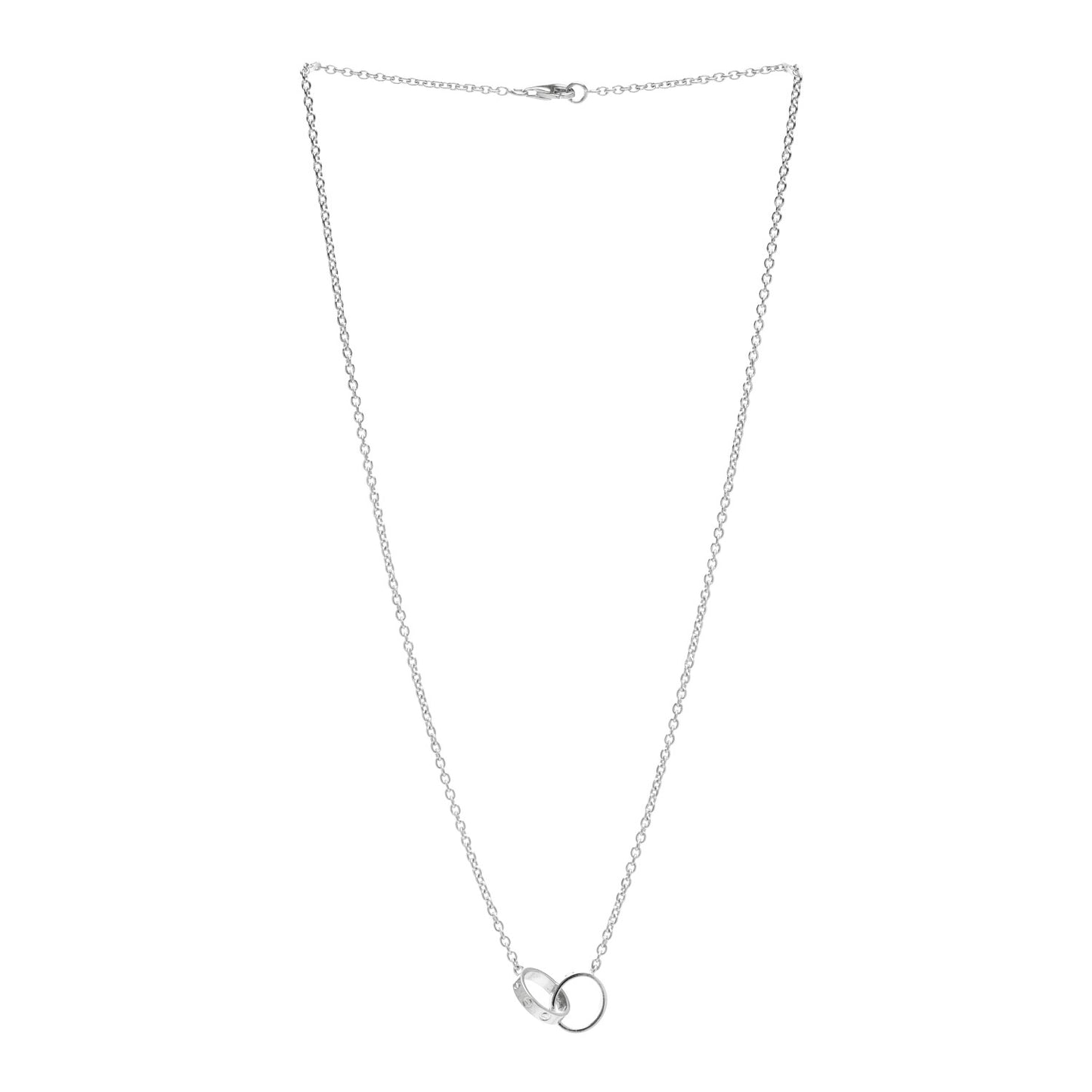 18K White Gold Interlocking LOVE Necklace