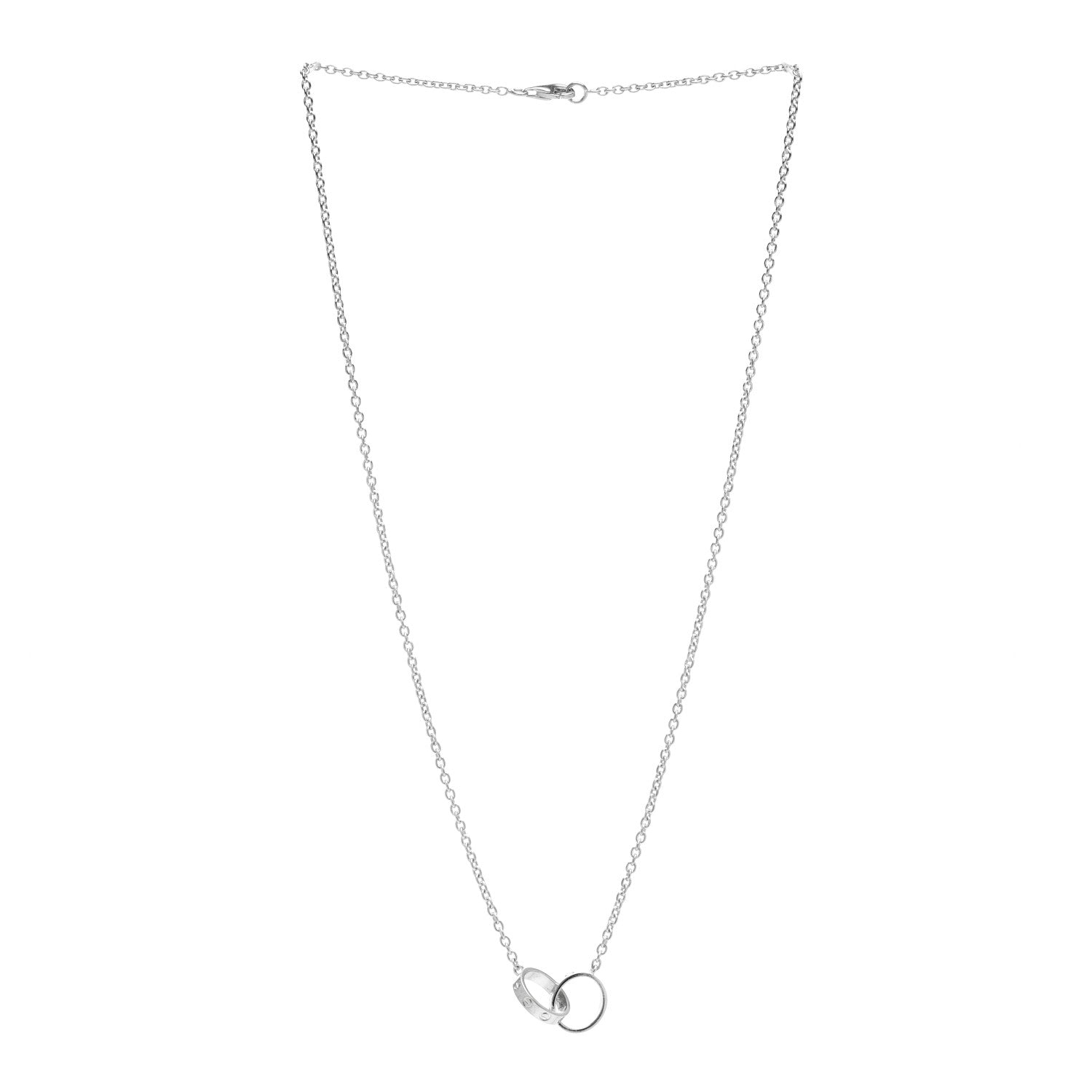 Cartier 18K White Gold Interlocking LOVE Necklace 3 of 5