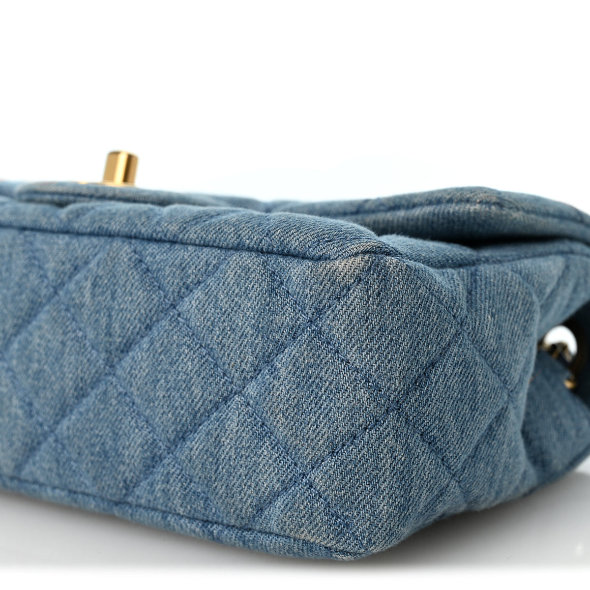 Chanel Denim Quilted Mini Pearl Crush Rectangular Flap Blue 10 of 10