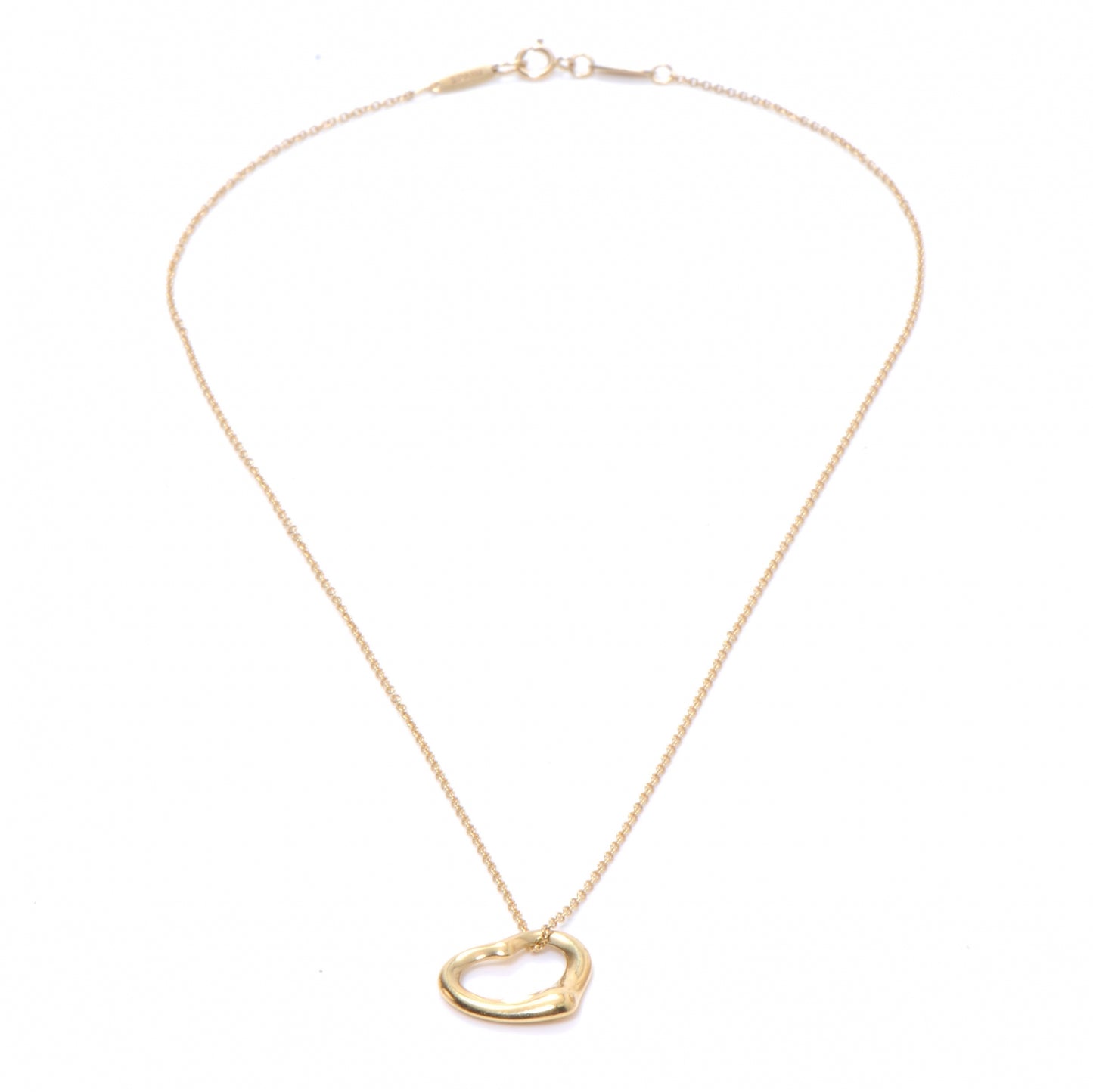18k Gold Open Heart Pendant Elsa Peretti Necklace