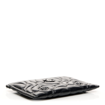 Chanel Lambskin Camellia Embossed Card Holder So Black 4 of 11