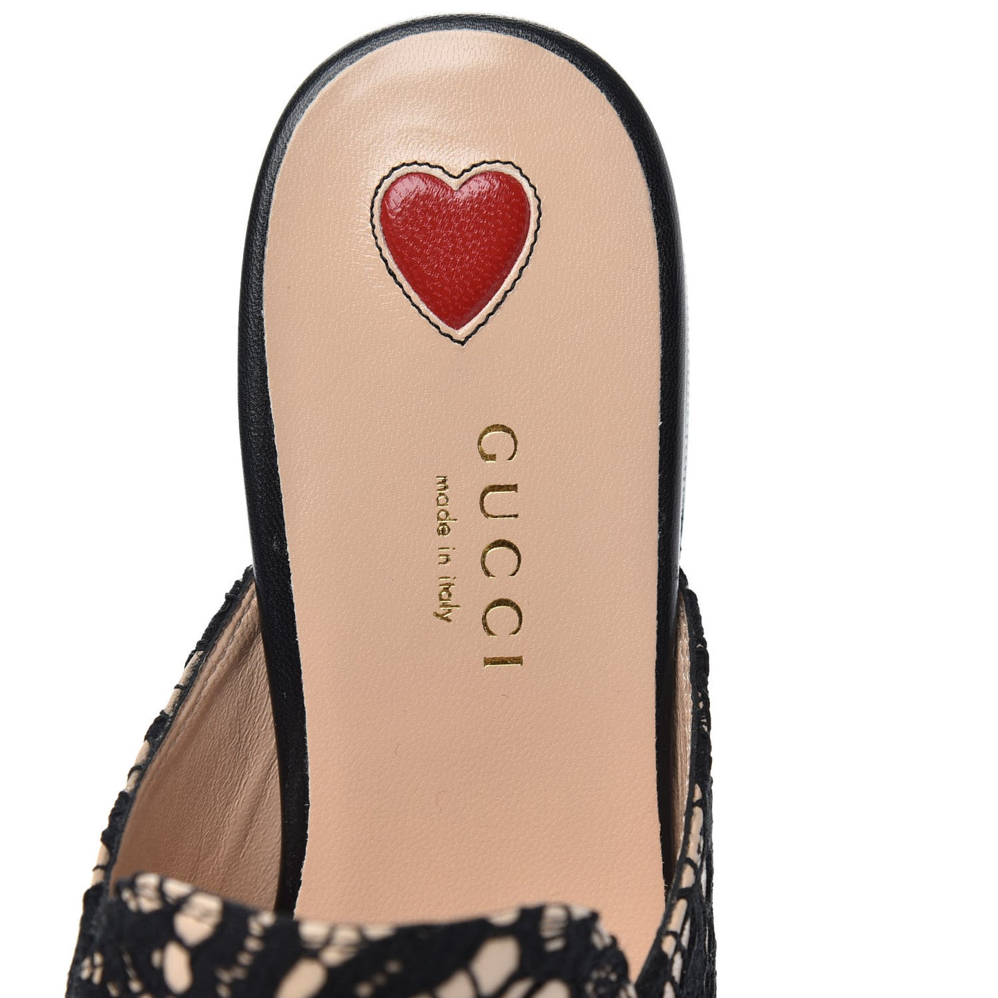 Lace Malaga Kid Womens Princetown Slippers 36 Black Skin Rose