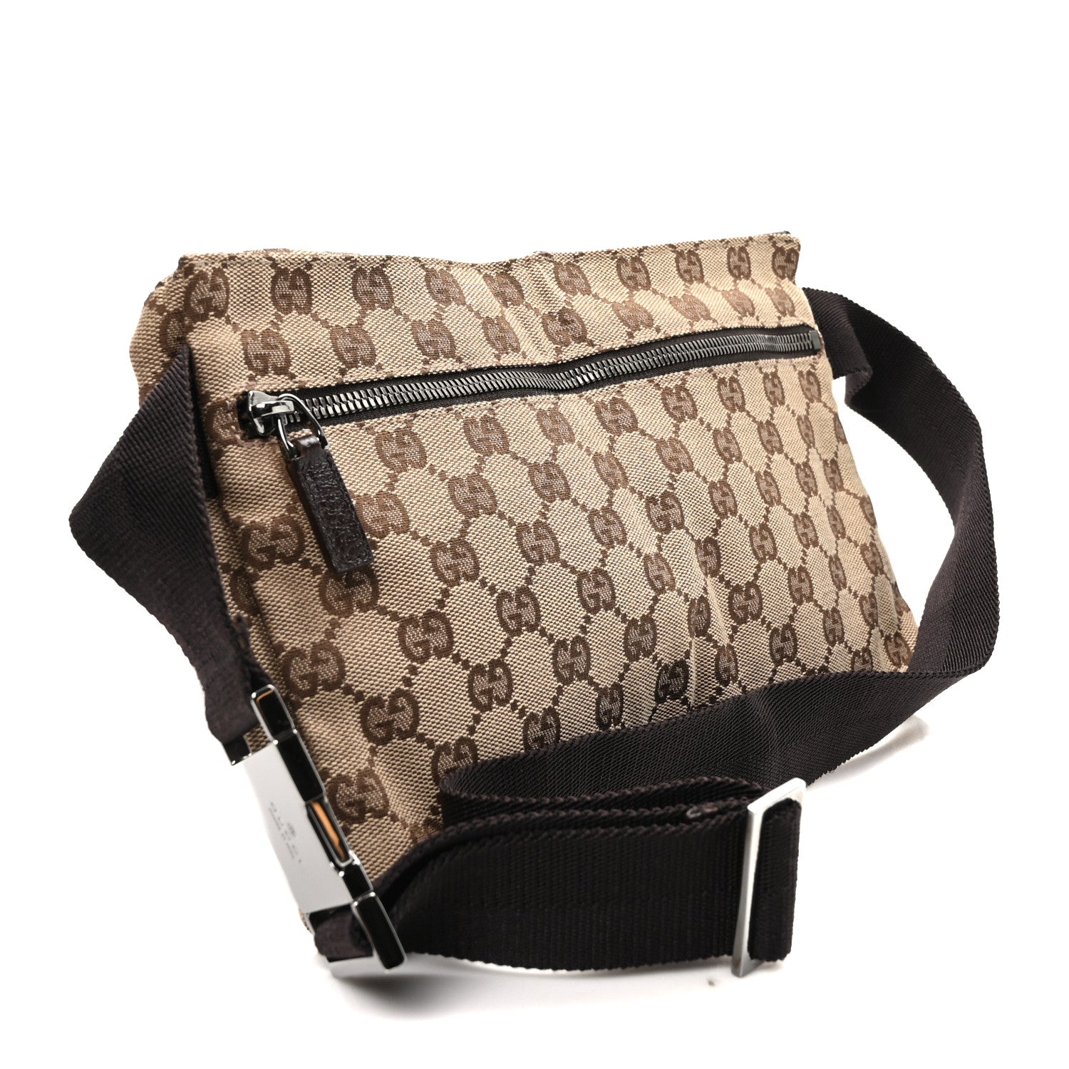 Gucci GG Monogram Double Pocket Belt Bag Dark Brown 3 of 8