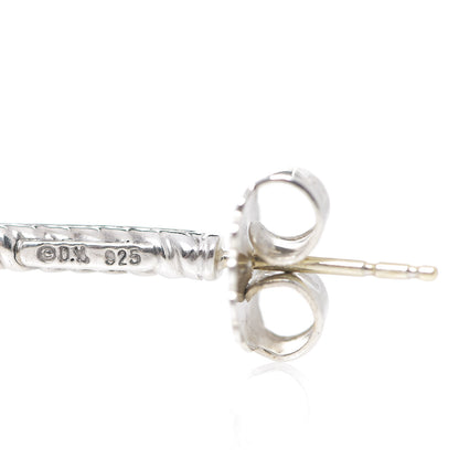 David Yurman Sterling Silver Diamond Large Inside Out Cable Hoop Earrings 3 of 4