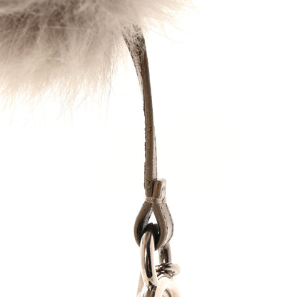Fendi Fox Fur Vitello Elite Pom Pom Bag Charm Grigio Perla 5 of 6
