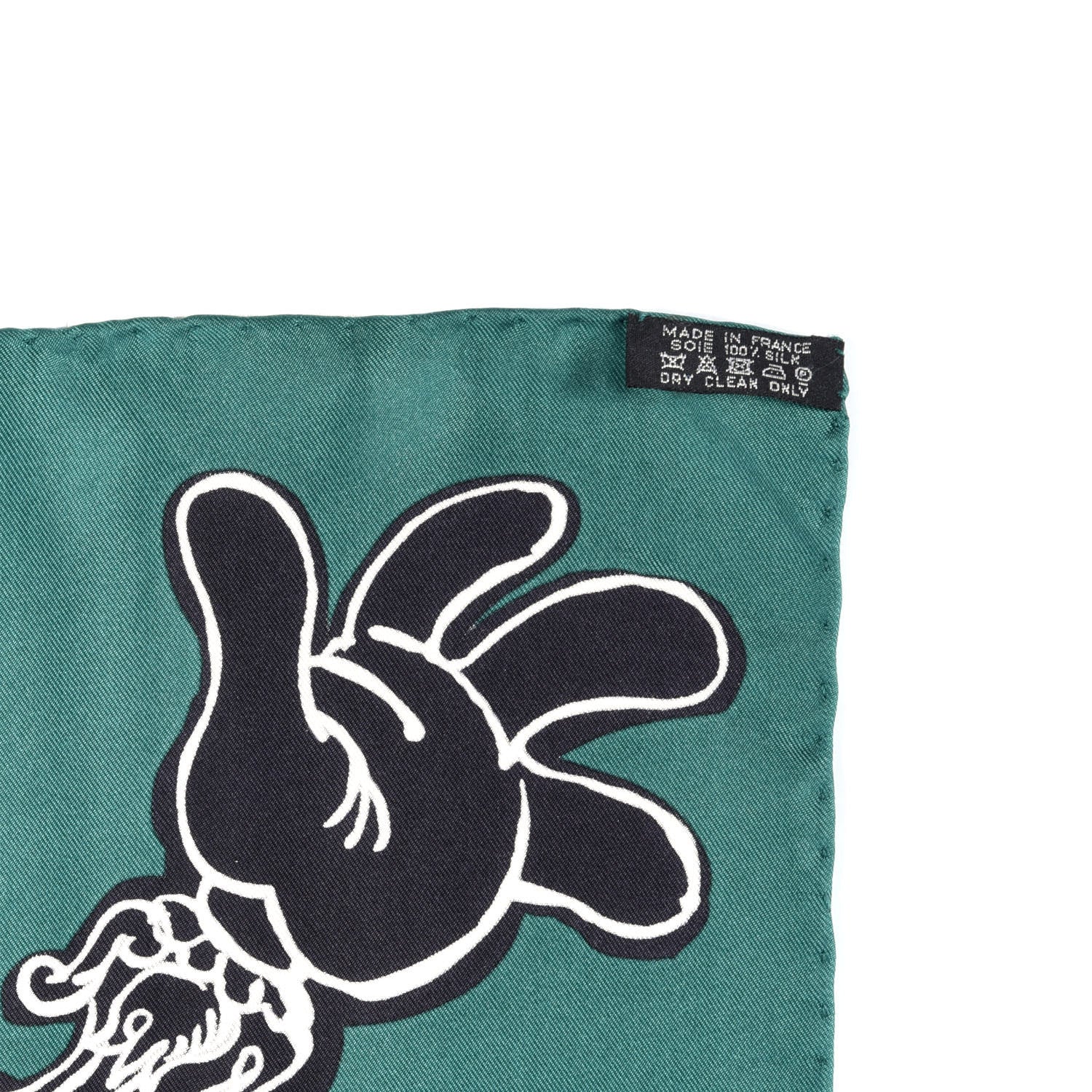 Hermes Silk Serio Ludere Scarf 90 Vert Black White 5 of 5