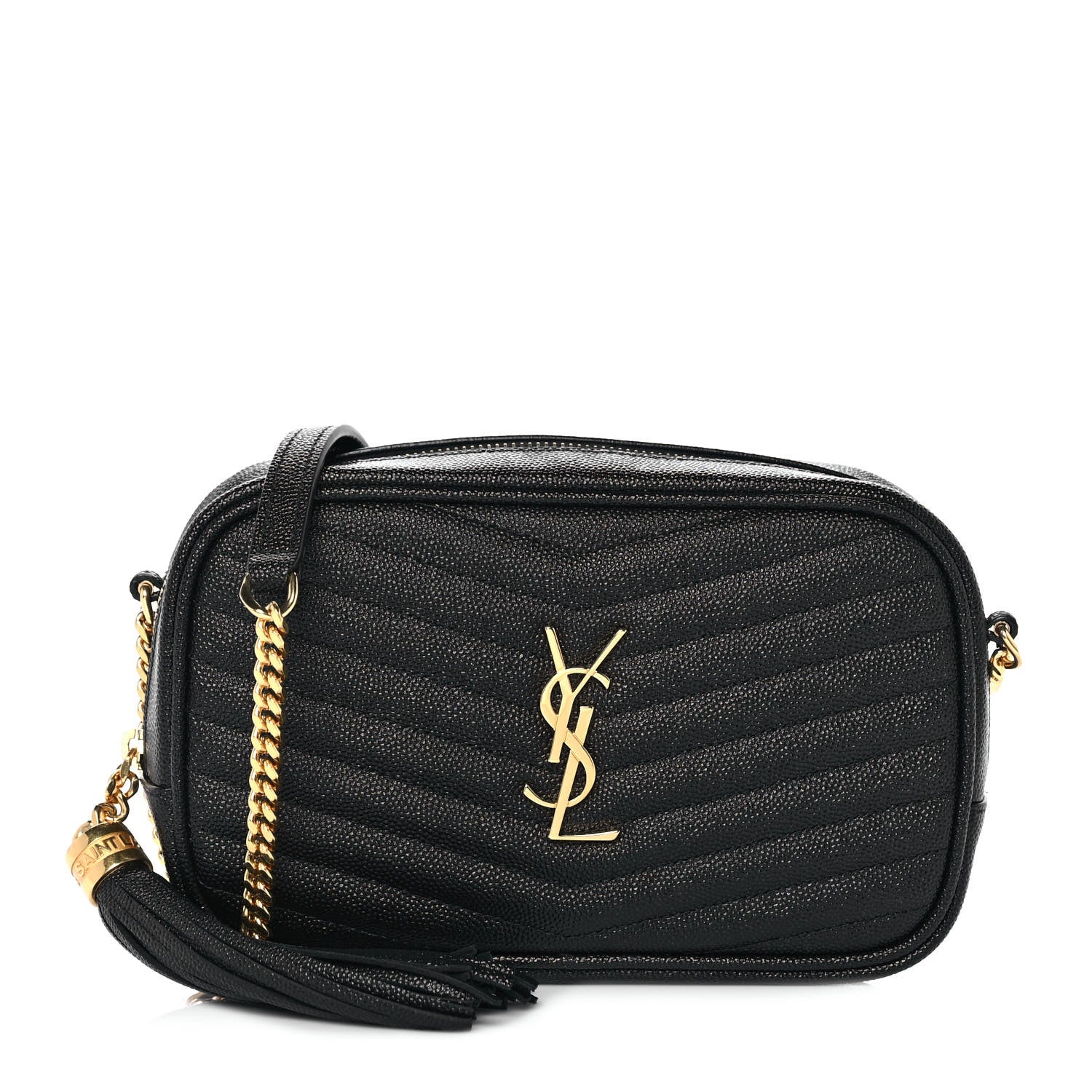 Saint Laurent Grain De Poudre Matelasse Monogram Mini Lou Camera Bag Black 1 of 10