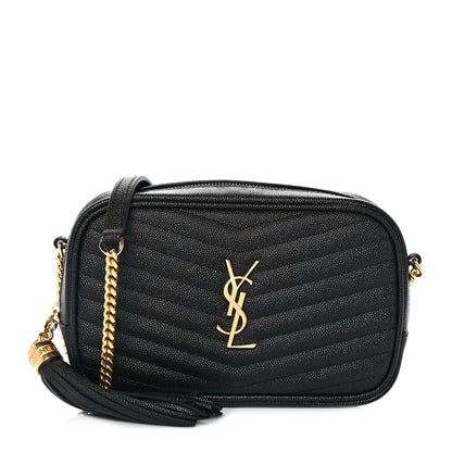 Saint Laurent Grain De Poudre Matelasse Monogram Mini Lou Camera Bag Black 1 of 10