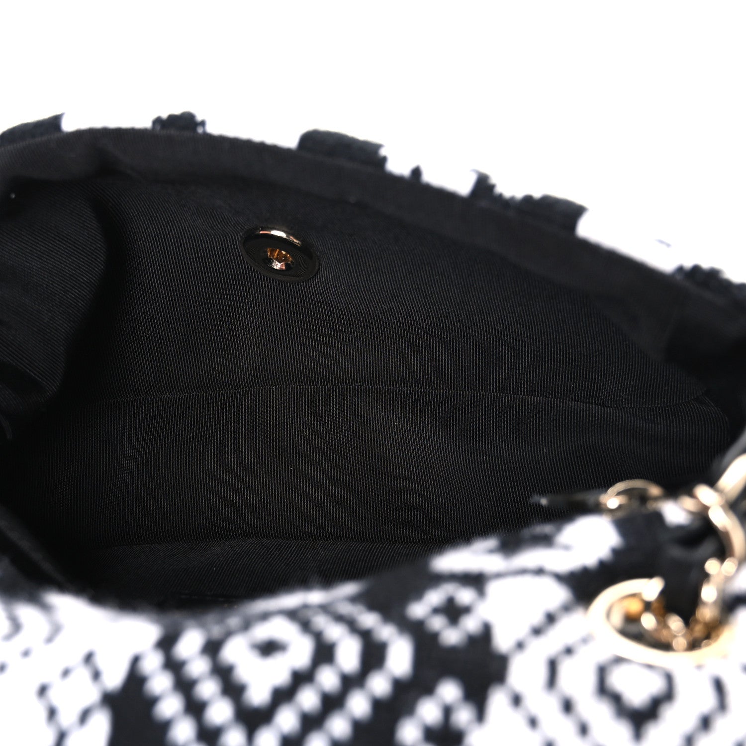 Chanel Cashmere Knit Coco Neige Flap Black White 5 of 10