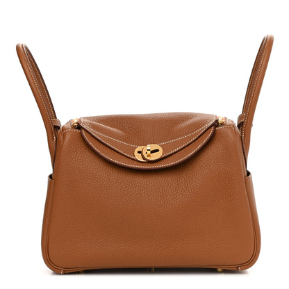Hermes Taurillon Clemence Lindy 26 Gold 1 of 10