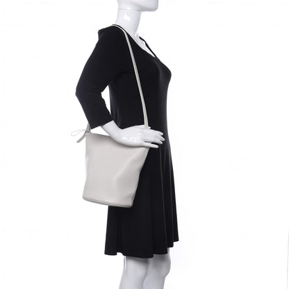 Mansur Gavriel Pebbled Calfskin Zip Bucket Bag Snow 2 of 10