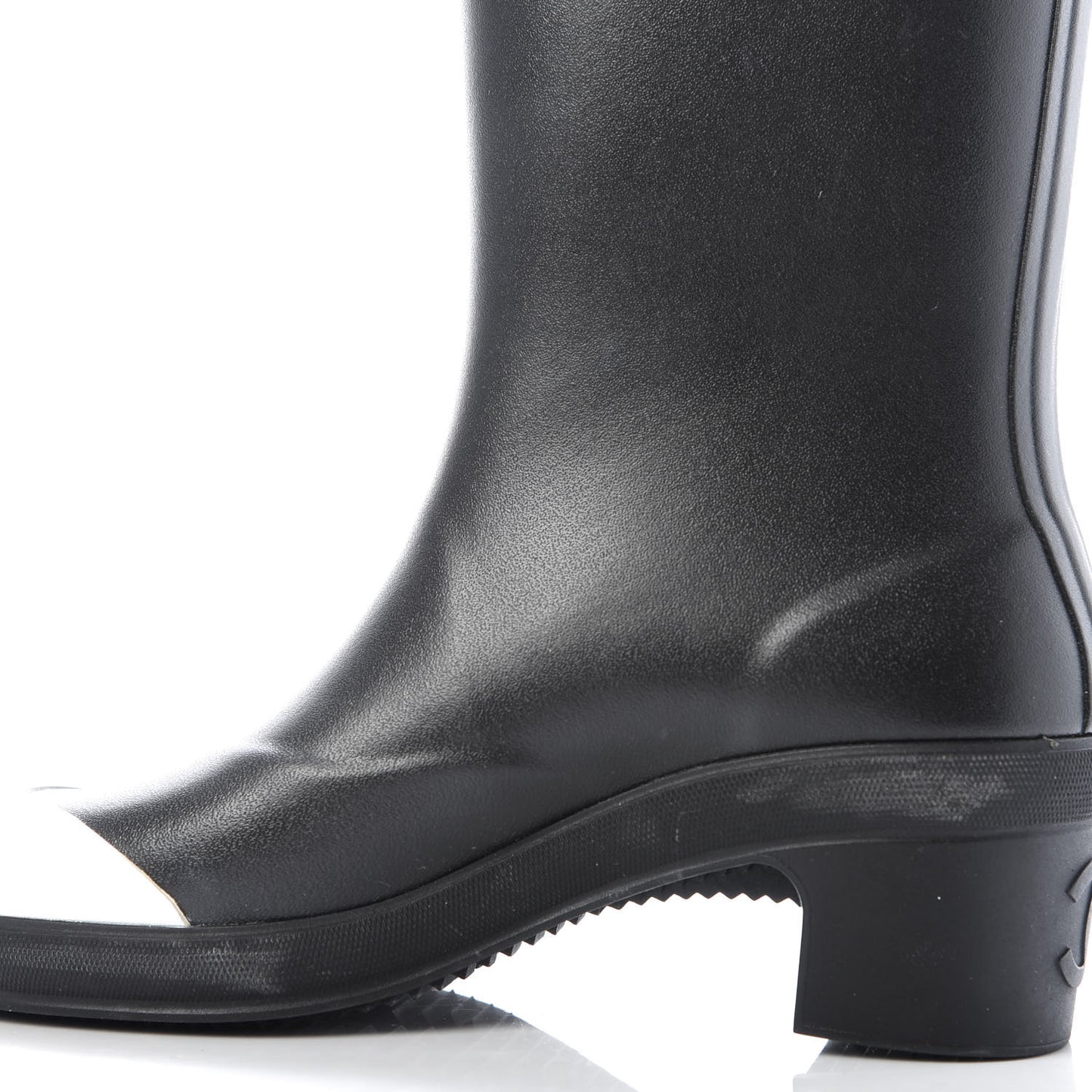Rubber Logo Rain Boots 36 Black White