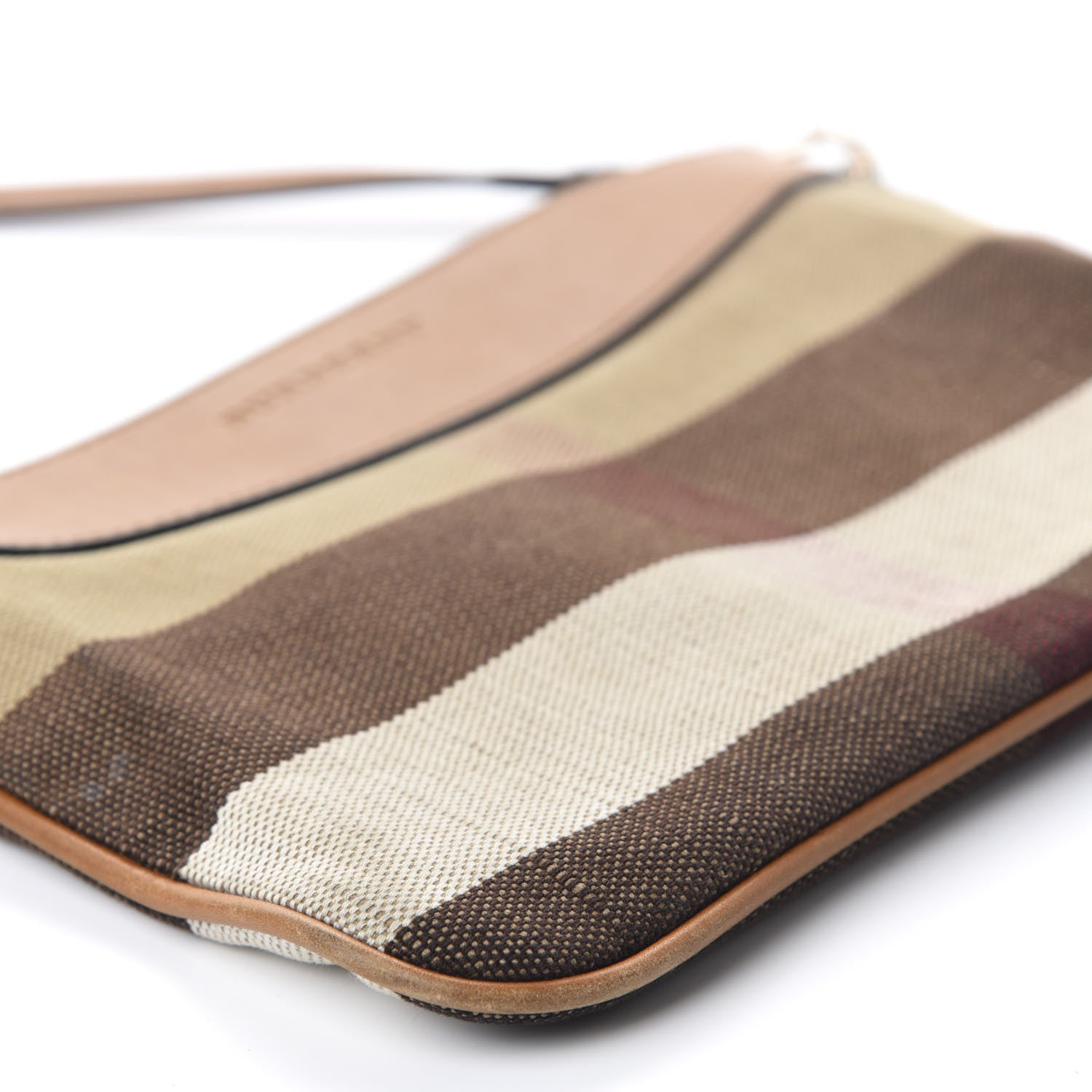 Burberry Mega Check Peyton Crossbody Clutch Bag Saddle Brown 6 of 11