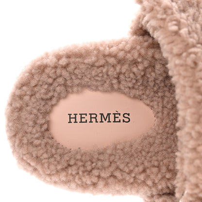 Hermes Woolskin Womens Chypre Sandals 35.5 Bois De Santal 6 of 7