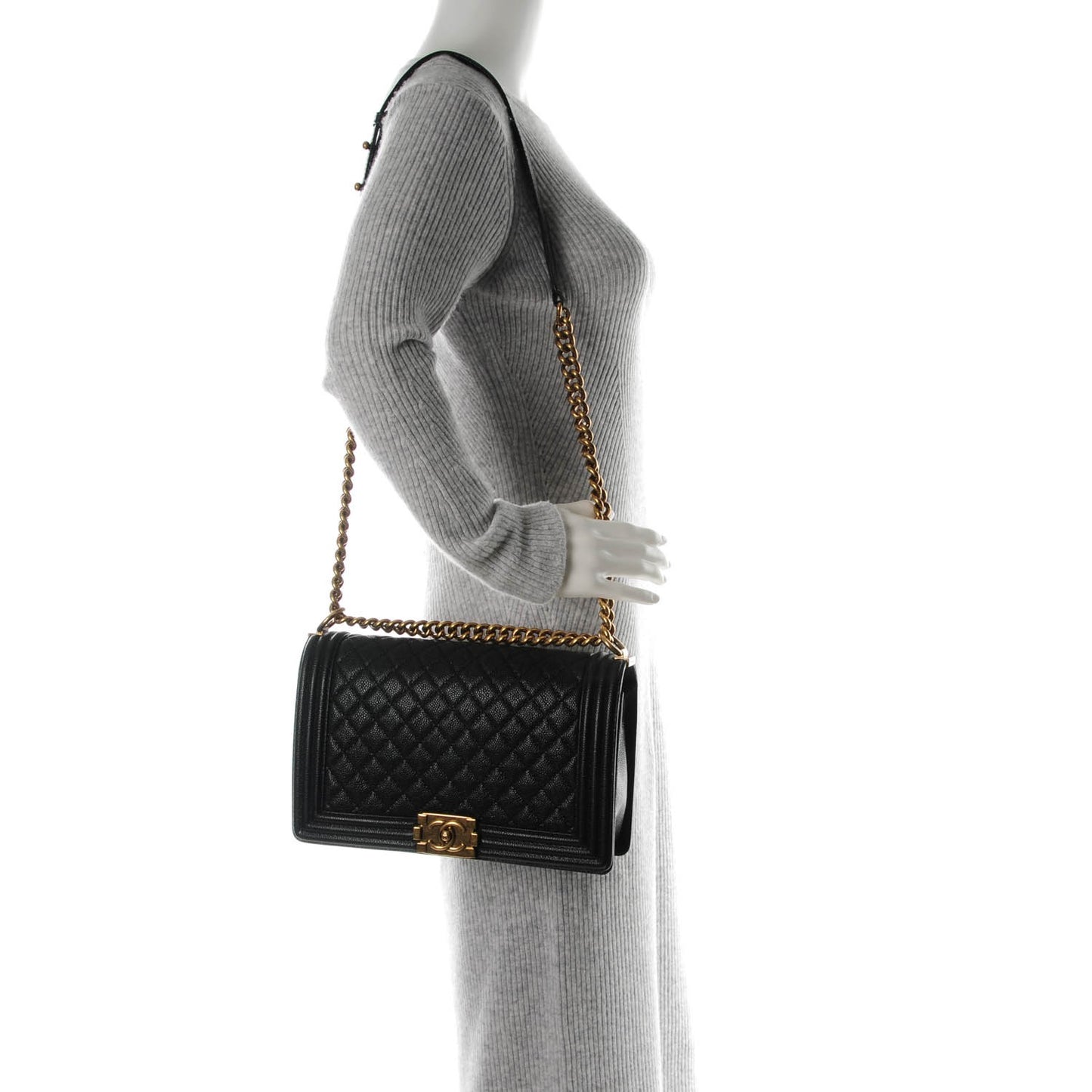 Caviar Quilted New Medium Boy Flap Black