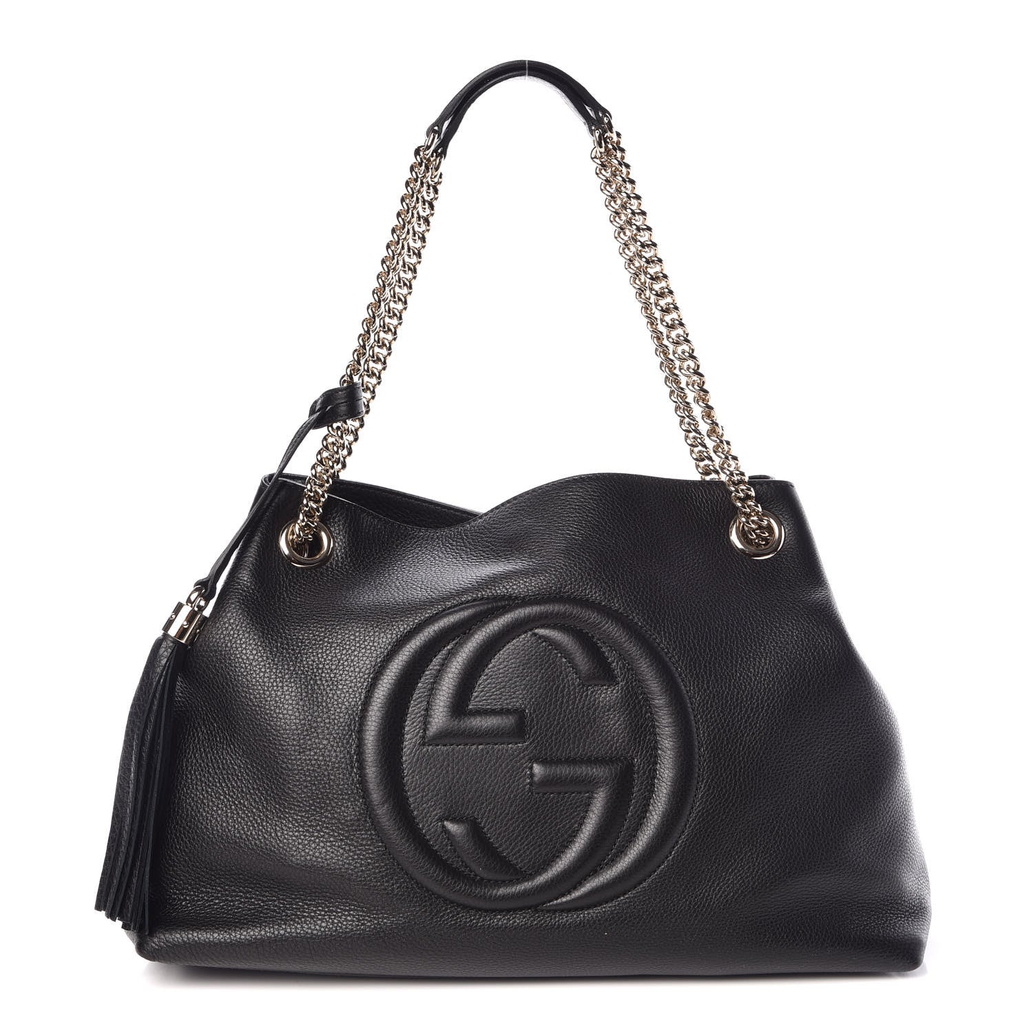 Gucci Pebbled Calfskin Medium Soho Chain Shoulder Bag Black 1 of 10