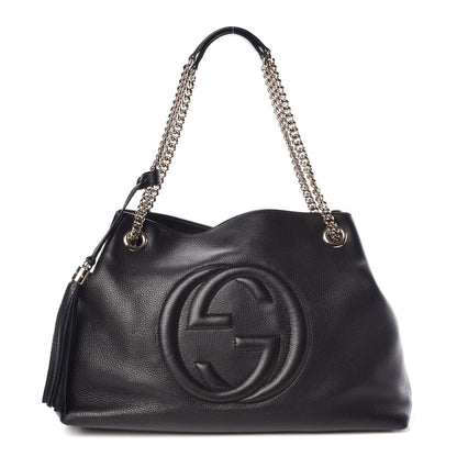 Gucci Pebbled Calfskin Medium Soho Chain Shoulder Bag Black 1 of 10