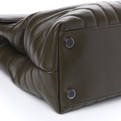 Saint Laurent Calfskin Y Quilted Monogram Large Loulou Chain Satchel Kaki Fonce 8 of 11