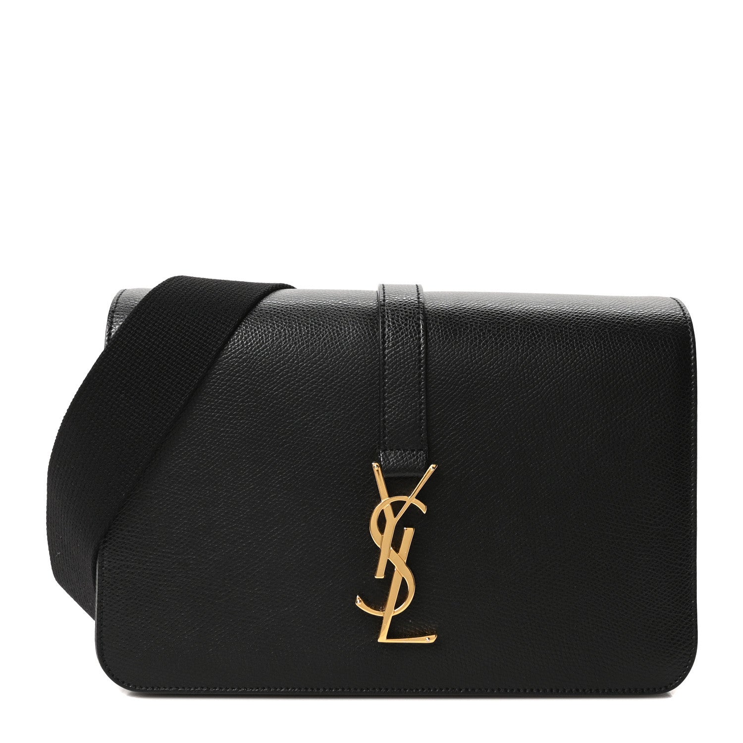 Saint Laurent Textured Calfskin Medium Classic Monogram Universite Bag Black 1 of 9