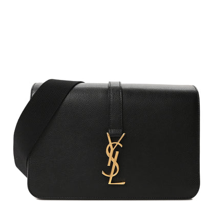 Saint Laurent Textured Calfskin Medium Classic Monogram Universite Bag Black 1 of 9