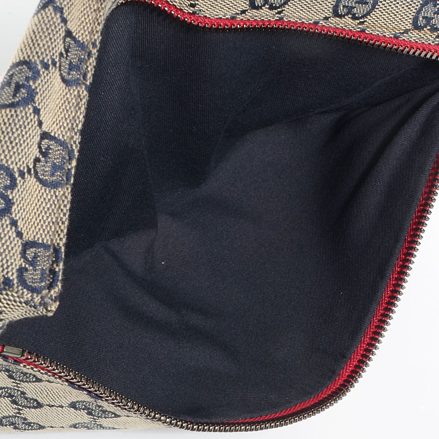 Gucci GG Monogram Web Double Pocket Belt Bag Navy Red 5 of 7