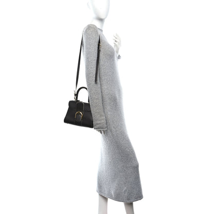 Delvaux Grained Calfskin Bi-Color Brillant Mini Satchel Black 2 of 13