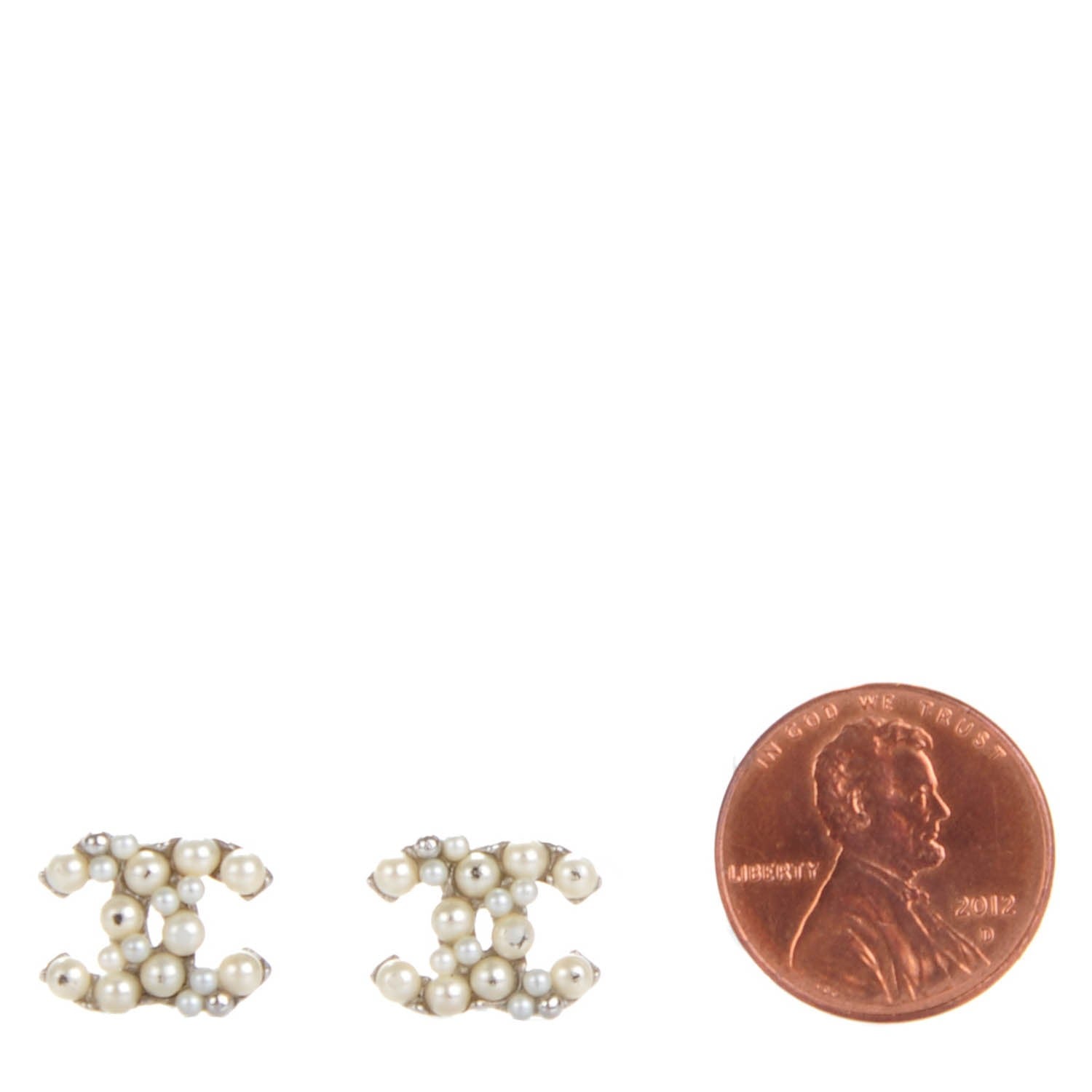 Chanel Pearl CC Earrings Silver 2 of 5