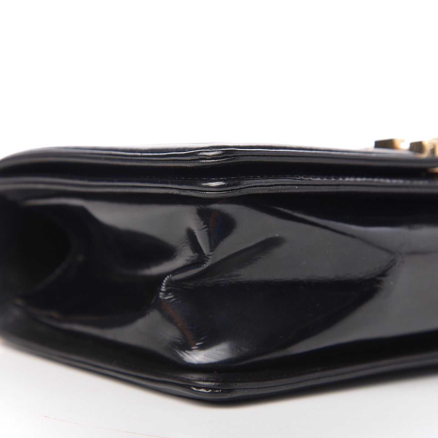 Glazed Calfskin Quilted New Medium Boy Flap Black