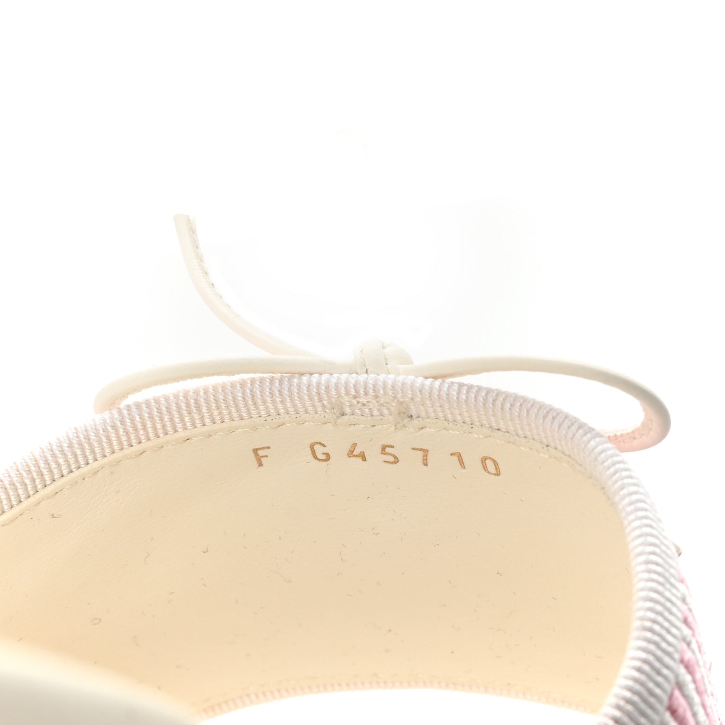 Fabric Embroidered CC Bow Mules 36 White Pink