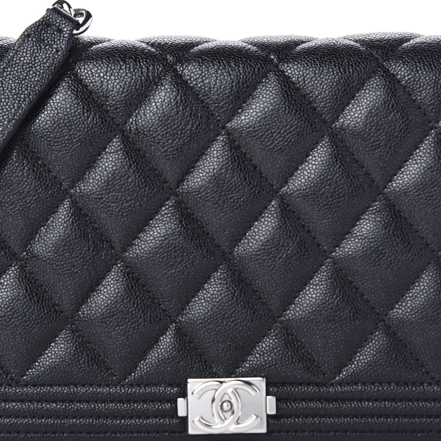 Caviar Quilted Boy Wallet On Chain WOC Black