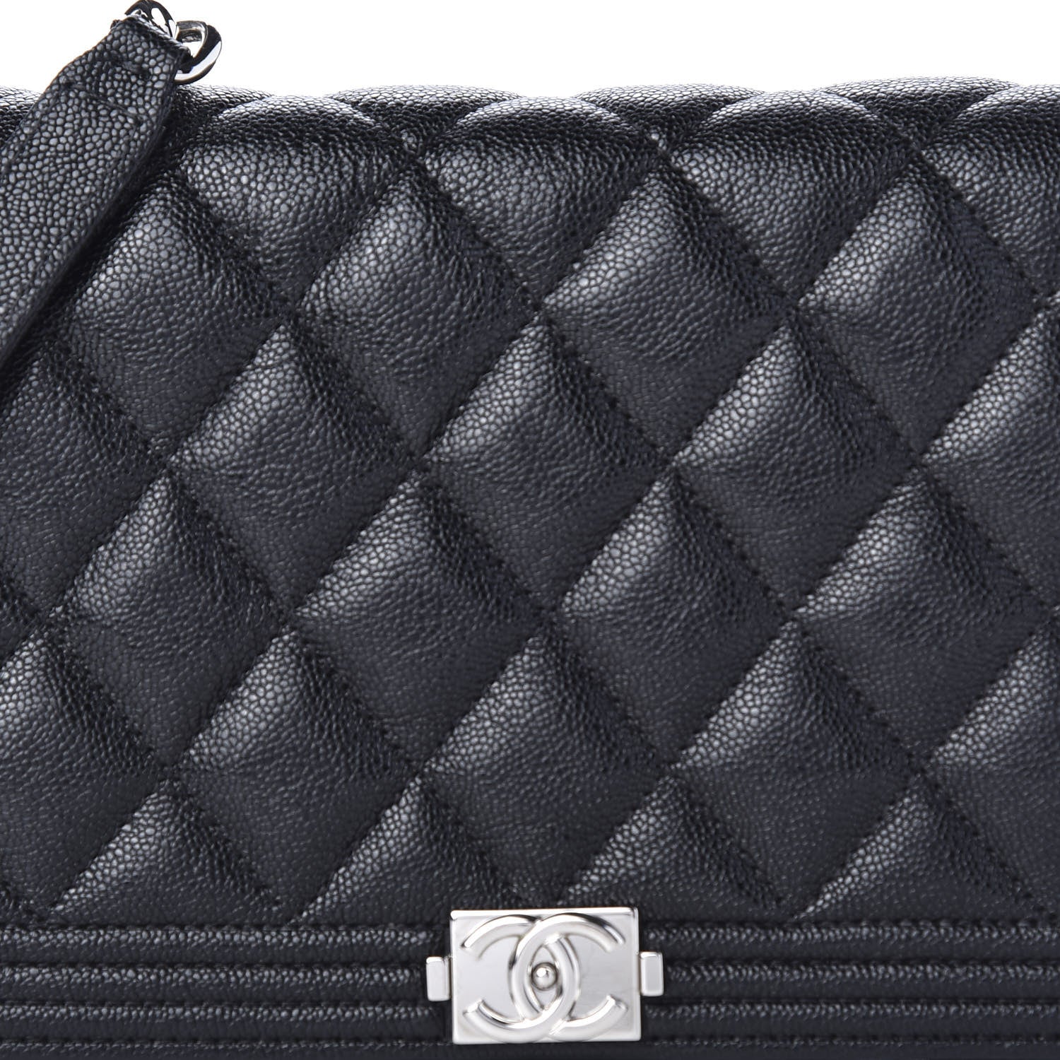 Chanel Caviar Quilted Boy Wallet On Chain WOC Black 11 of 12