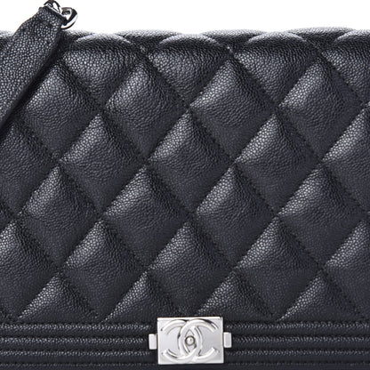 Chanel Caviar Quilted Boy Wallet On Chain WOC Black 11 of 12