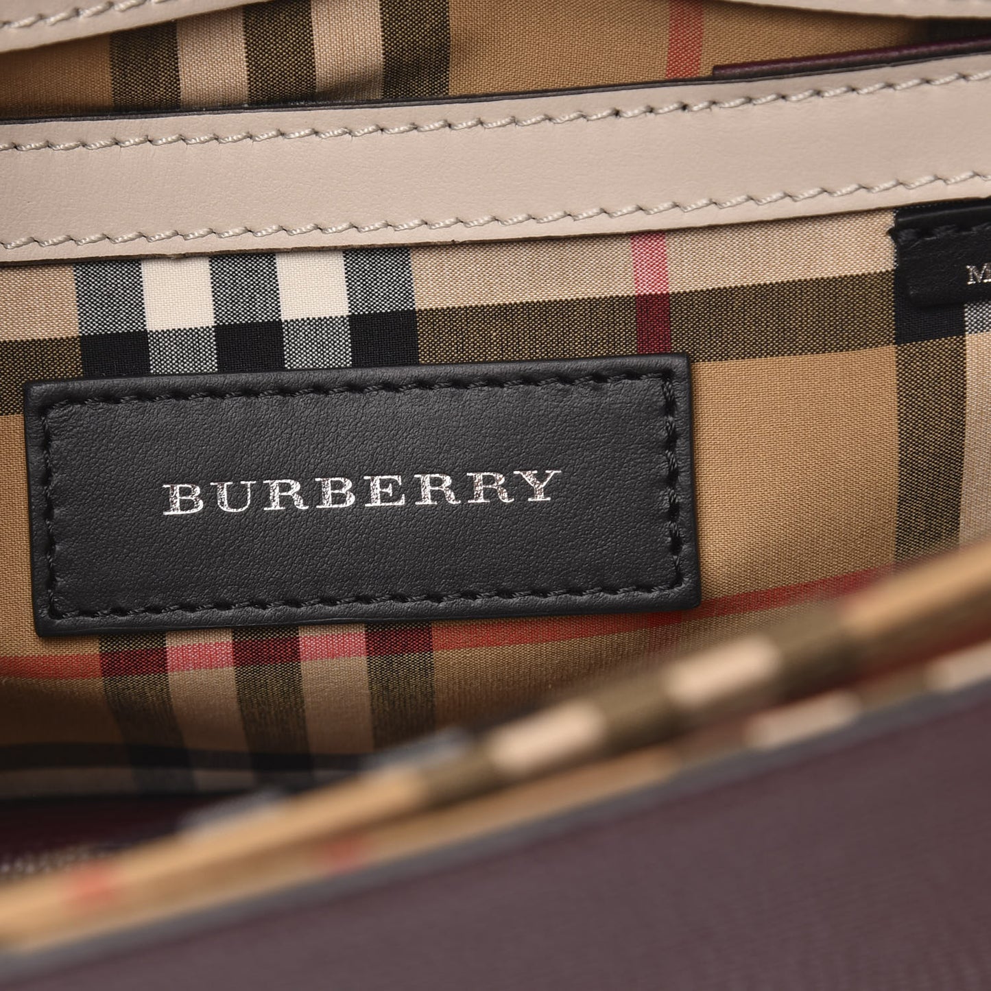 Derby Calfskin Bi-Color Small Macken Crossbody Bag Mahogany Red Limestone