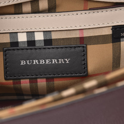 Burberry Derby Calfskin Bi-Color Small Macken Crossbody Bag Mahogany Red Limestone 6 of 9