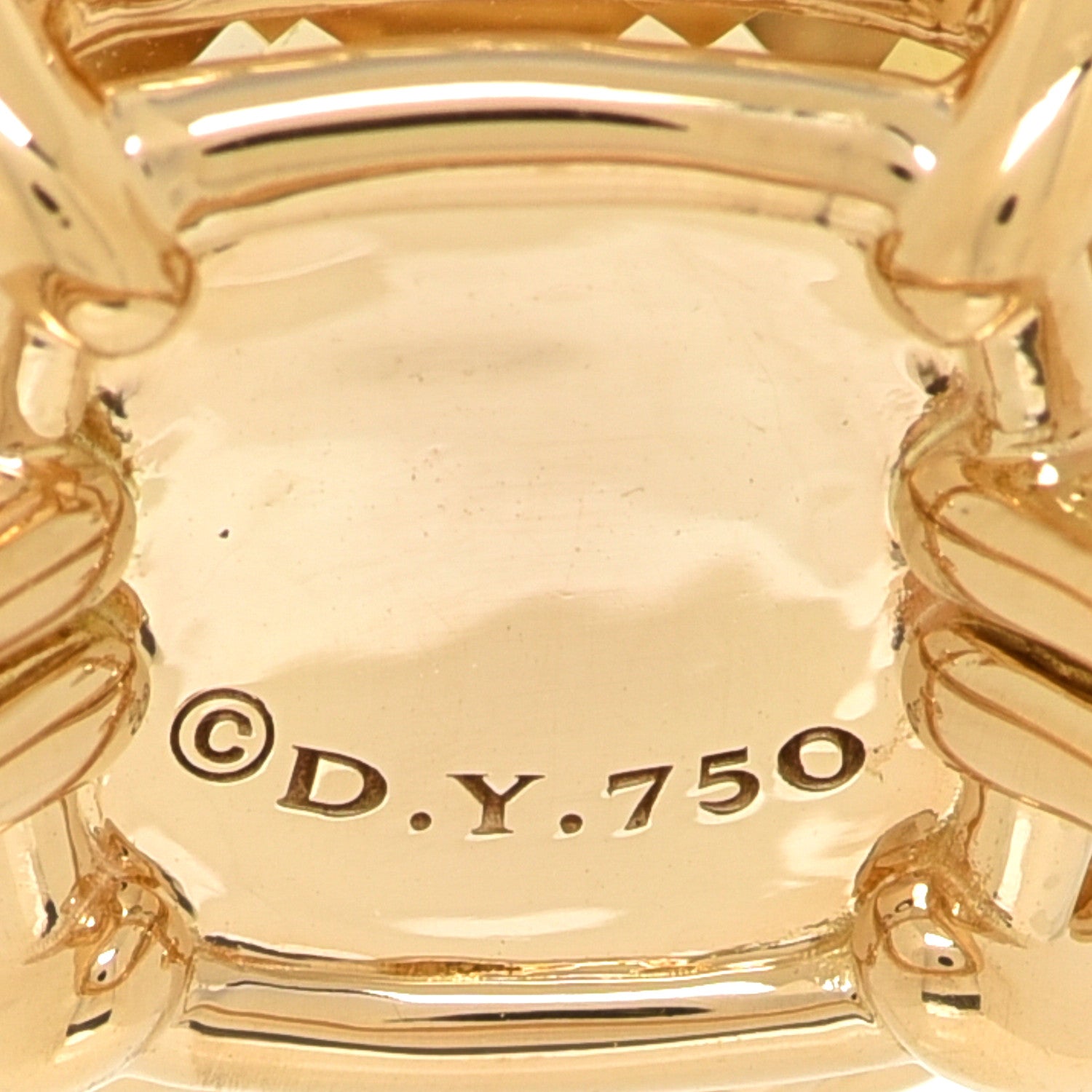 David Yurman 18K Yellow Gold Diamond Champagne Citrine14mm Chatelaine Pave Bezel Ring 51 5.75 3 of 3