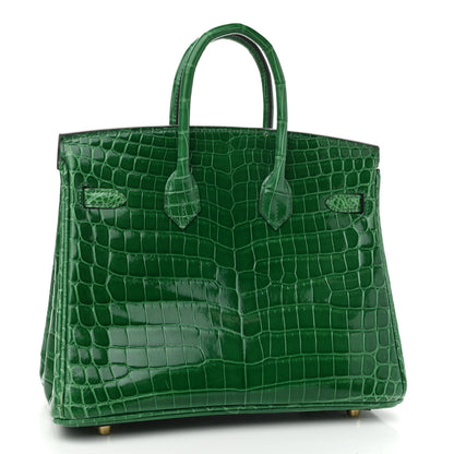Hermes Shiny Niloticus Crocodile Birkin 25 Cactus 3 of 14