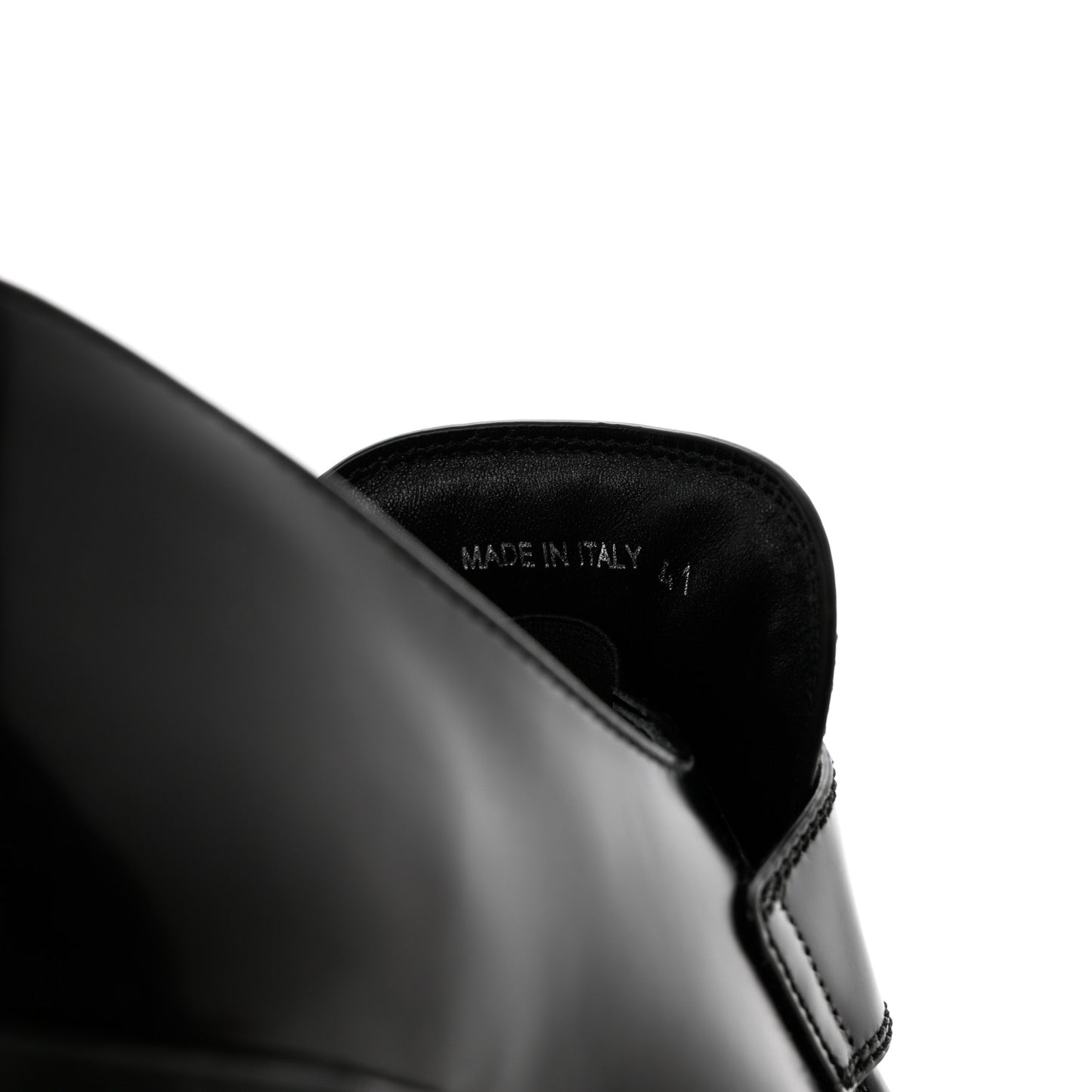 Spazzolato Metal Triangle Logo 85mm Loafers 41 Black