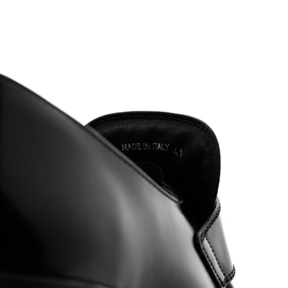 Prada Spazzolato Metal Triangle Logo 85mm Loafers 41 Black 6 of 13