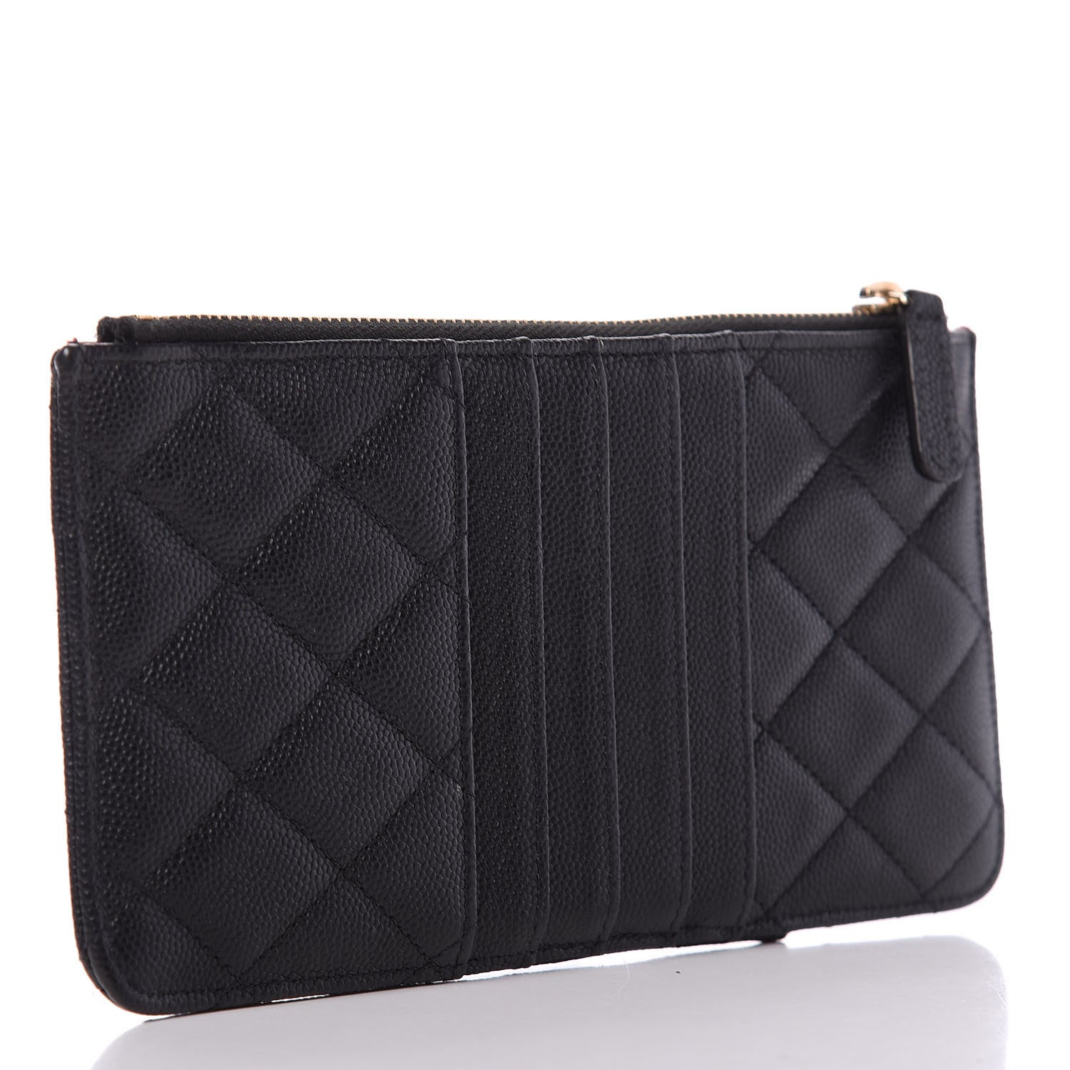 Chanel Caviar Quilted Classic Flat Wallet Pouch Black 3 of 11