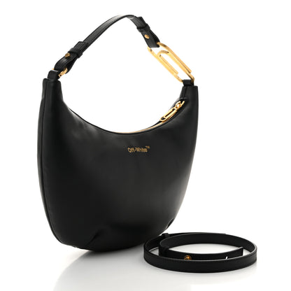 Off-White Calfskin Paperclip Hobo Bag Black 3 of 9