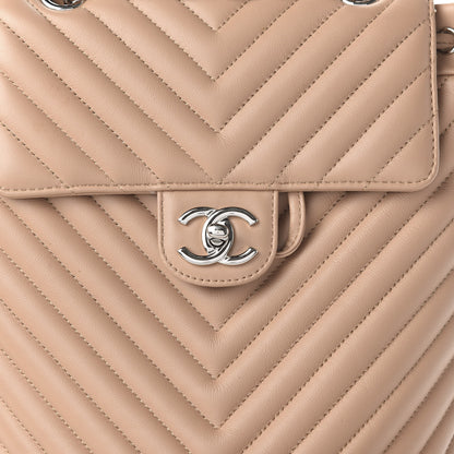 Chanel Calfskin Chevron Quilted Small Urban Spirit Backpack Beige 9 of 10