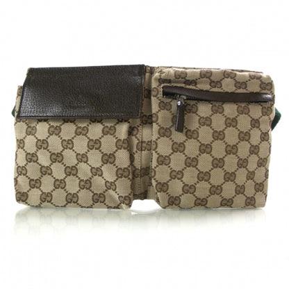 Gucci GG Monogram Web Double Pocket Belt Bag Ebony 1 of 9