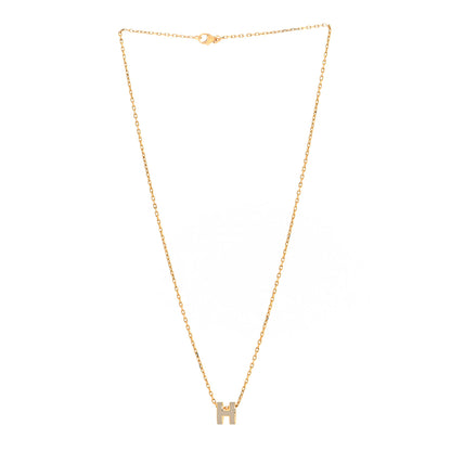 Hermes Lacquered Gold Mini Pop H Pendant Necklace Beige De Weimar 3 of 5