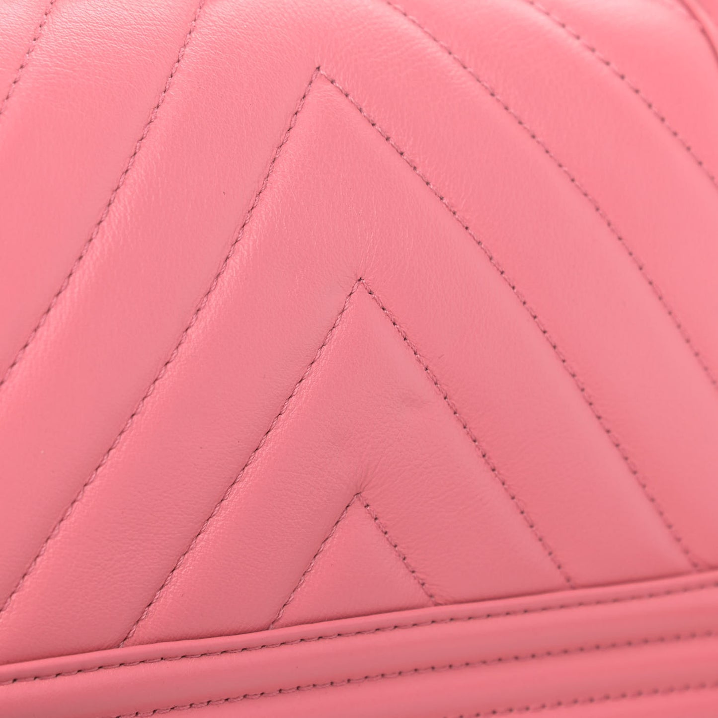 Calfskin Chevron Quilted Small Boy Flap Pink