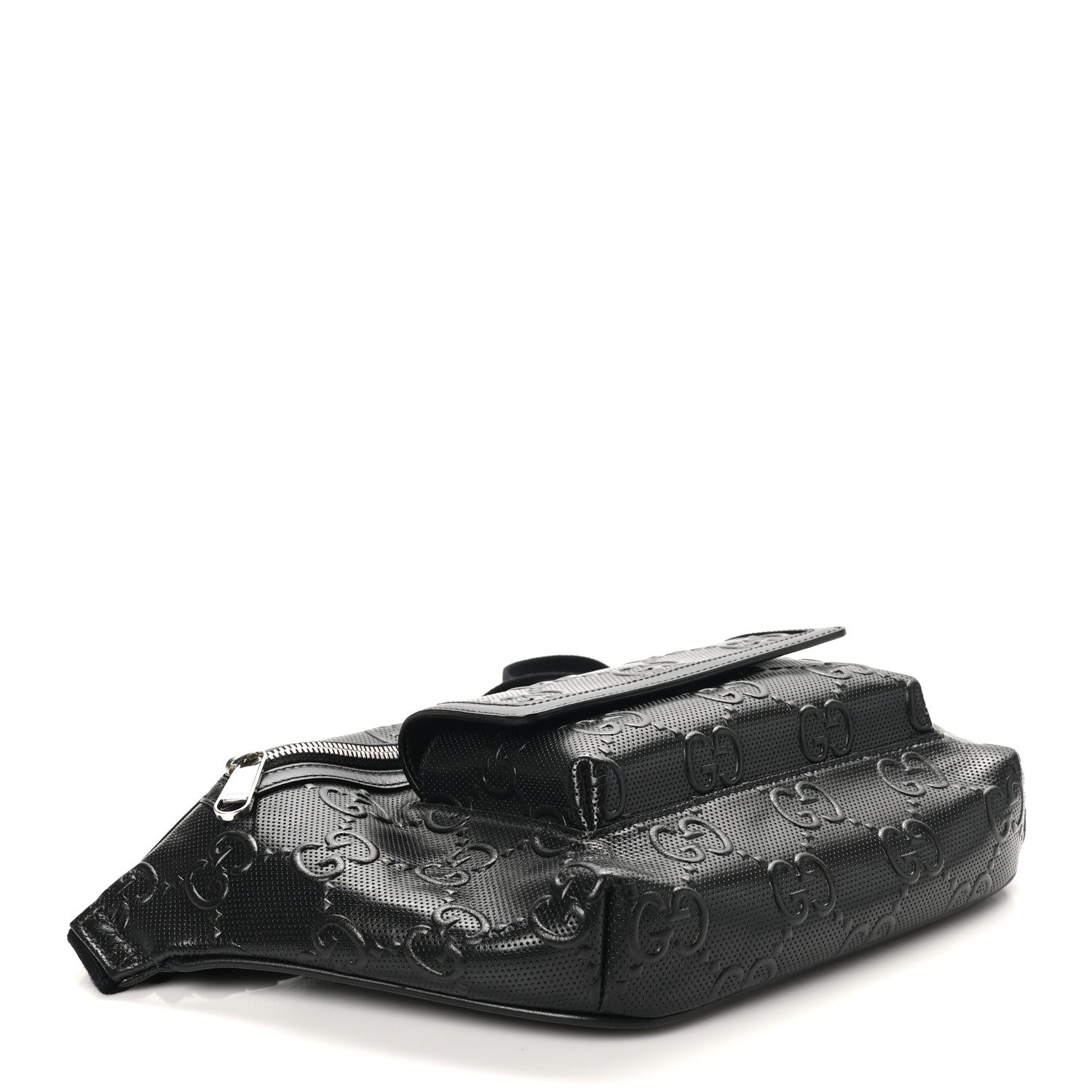 Gucci Calfskin GG Tennis Embossed Pocket Belt Bag Black 4 of 10