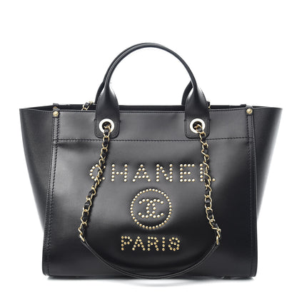 Chanel Caviar Small Studded Deauville Tote Black 1 of 10