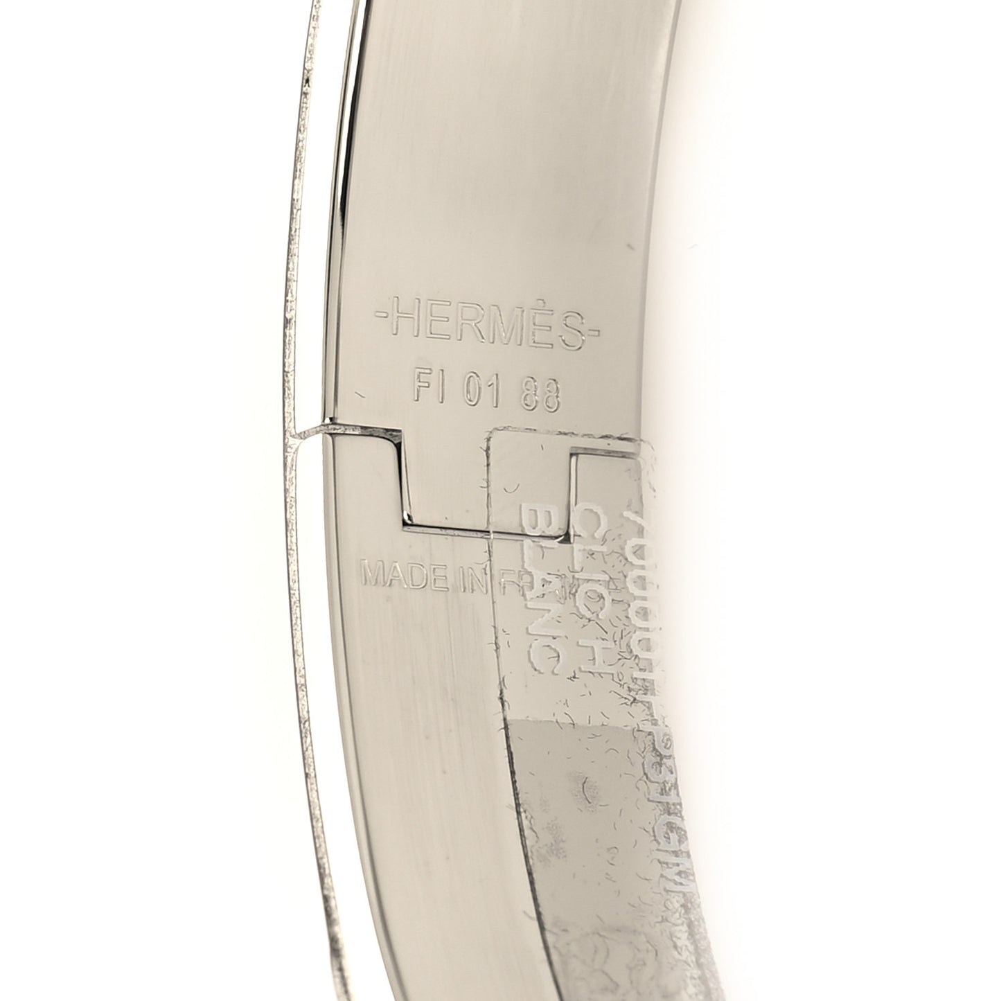 Enamel Narrow Clic Clac H Bracelet PM White